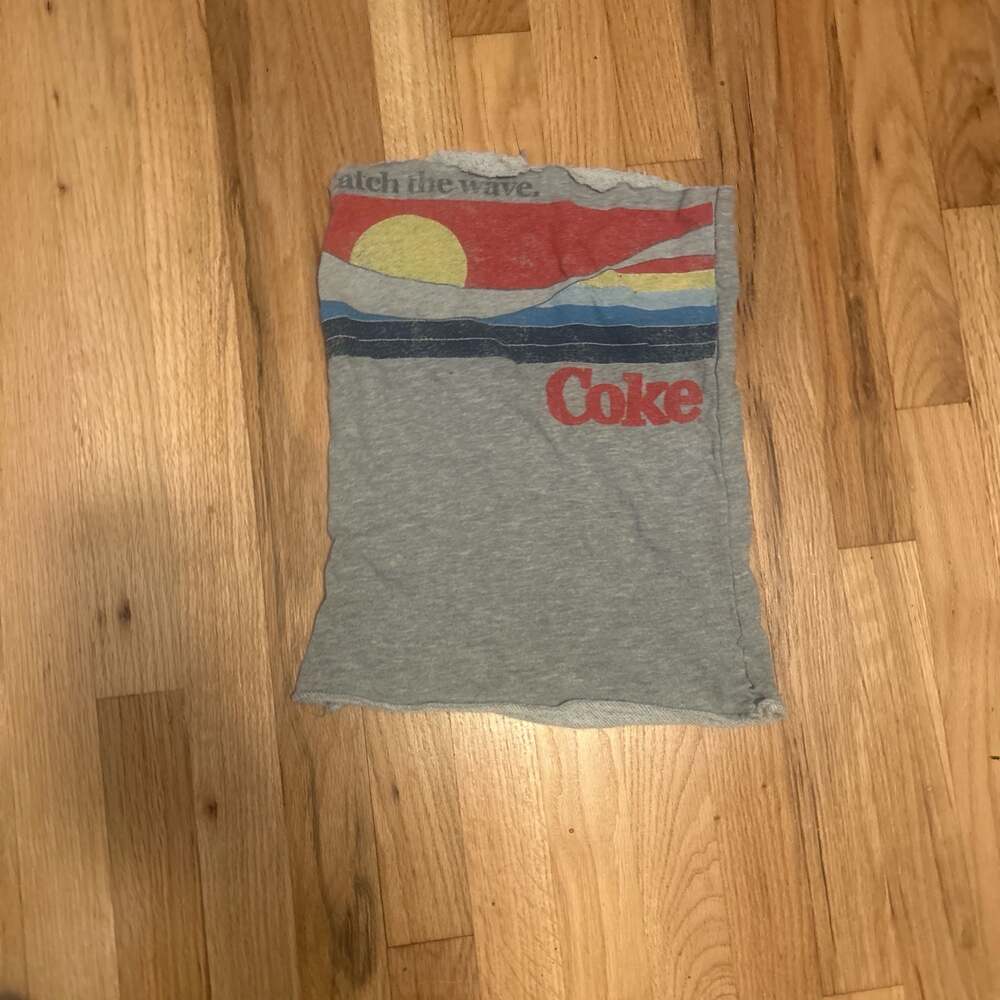 Vintage Coca-Cola Catch the Wave Graphic Cut-Off Sleeve Neck Gaiter DIY tube top
